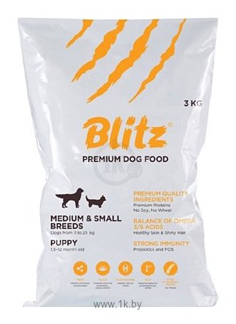 Фотографии Blitz Puppy Small & Medium Breeds dry (12 кг)