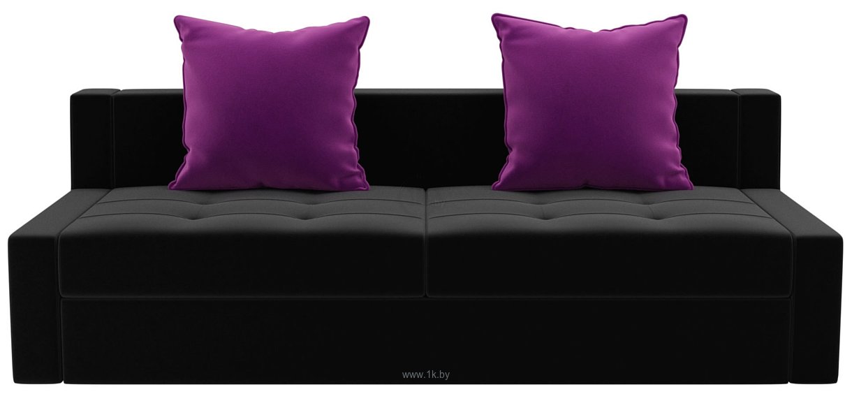 Фотографии Лига диванов Мартин 102814 (микровельвет, черный/фиолетовый)
