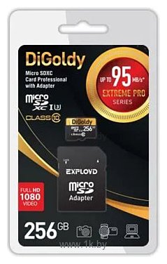 Фотографии DiGoldy Extreme Pro microSDXC 256GB DG256GCSDXC10UHS-1-ElU3 W