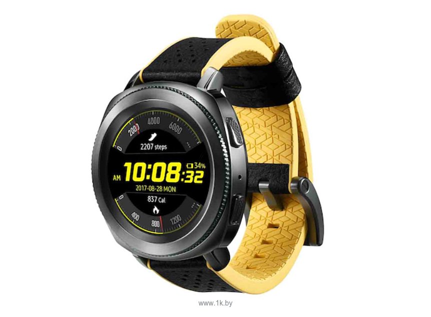 Фотографии Samsung Braloba Hybrid для Galaxy Watch 42mm/Gear Sport (черный/желтый)