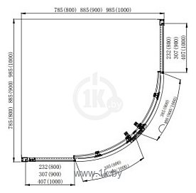 Фотографии Aquatek 80x200 AQ ARI RO 08020BL (черный/прозрачное стекло)