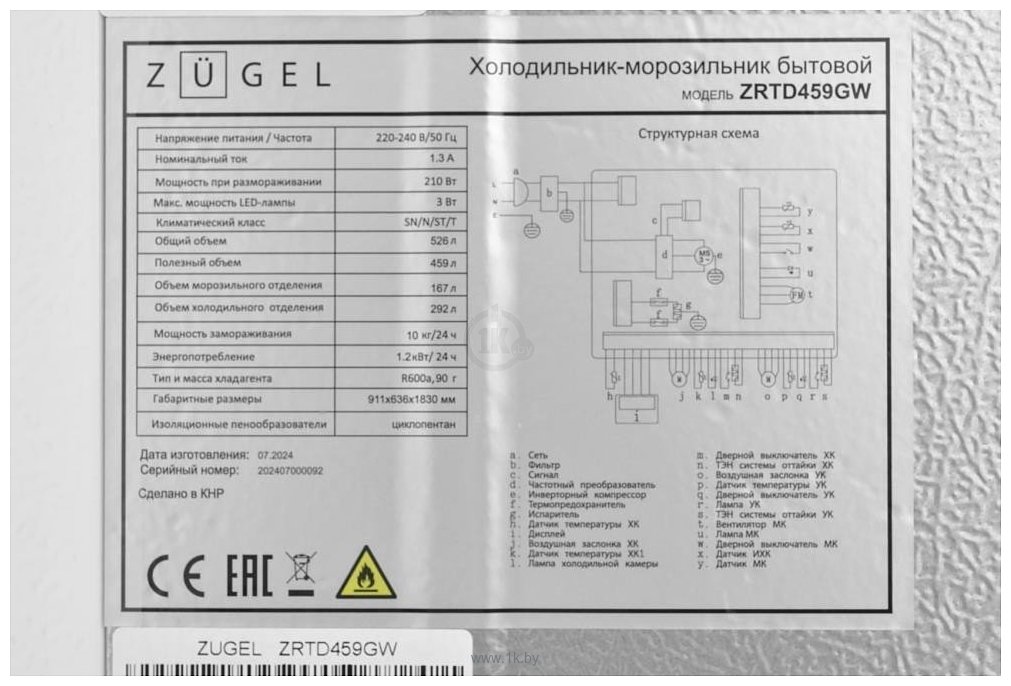 Фотографии ZUGEL ZRTD459GW