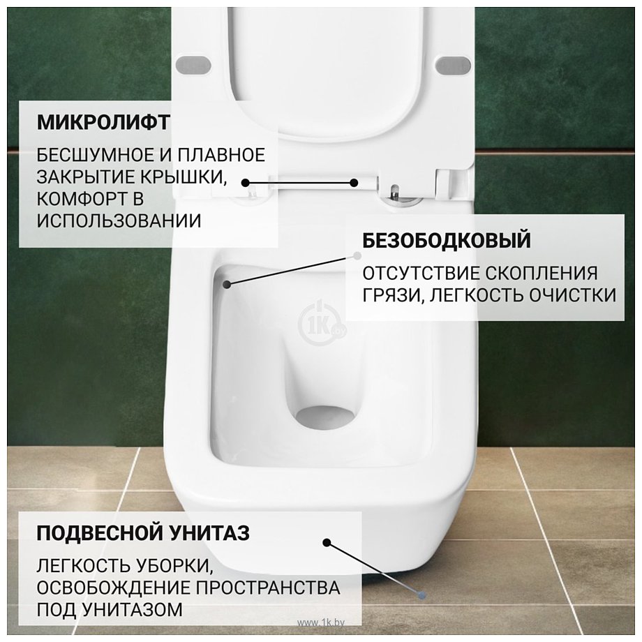 Фотографии Saniteco KW-9004W в комплекте с инсталляцией + R020467 + R0121A6