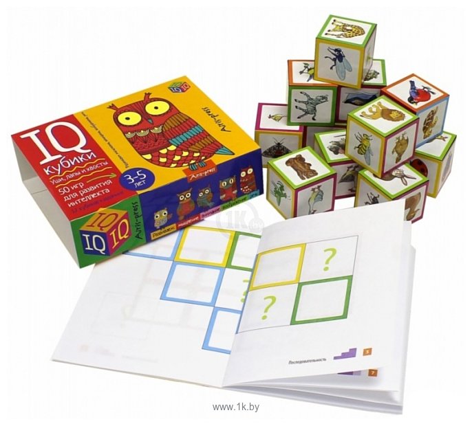 Фотографии Айрис-Пресс IQ кубики Уши, лапы и хвосты 50 игр для развития интеллекта