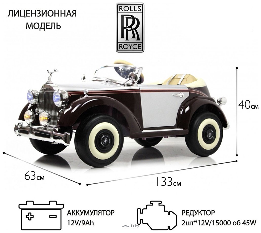 Фотографии RiverToys Rolls-Royce E444EE (красный глянец)