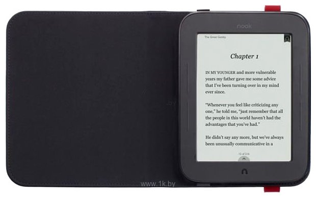 Фотографии Barnes & Noble NOOK Simple Touch Industriell Band Cover in Crimson/Night