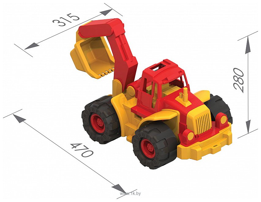 Фотографии Нордпласт Трактор Богатырь с ковшом 98 (красный/желтый)