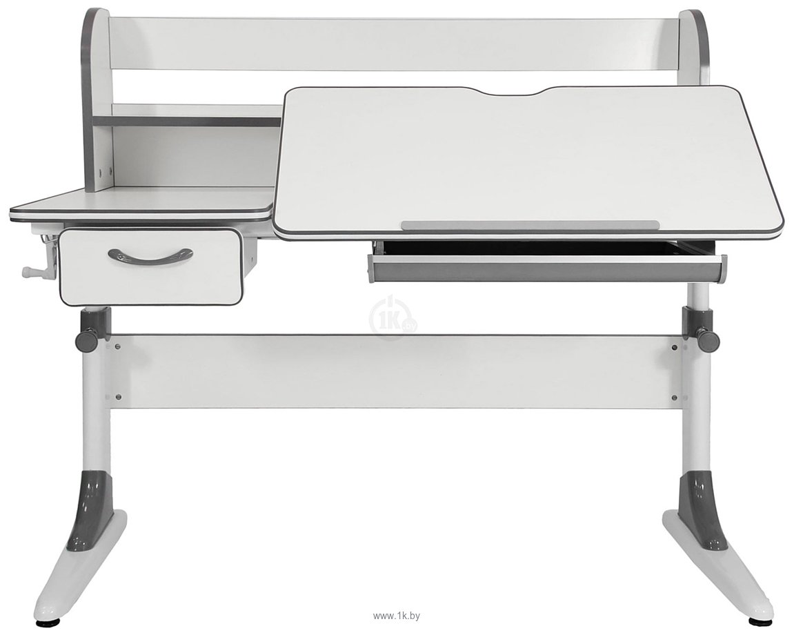 Фотографии Anatomica Study-120 Lux + надстройка + органайзер + ящик с серым креслом Ragenta (белый/серый)