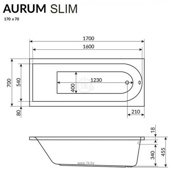 Фотографии Excellent Aurum Slim 170x70