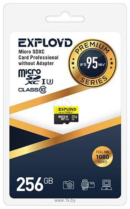 Фотографии Exployd Premium Series microSDXC 256GB EX256GCSDXC10UHS-1-ELU3 W/A-AD