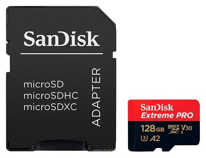 Фотографии SanDisk Extreme Pro microSDXC Class 10 UHS Class 3 V30 A2 170MB/s 128GB + SD adapter