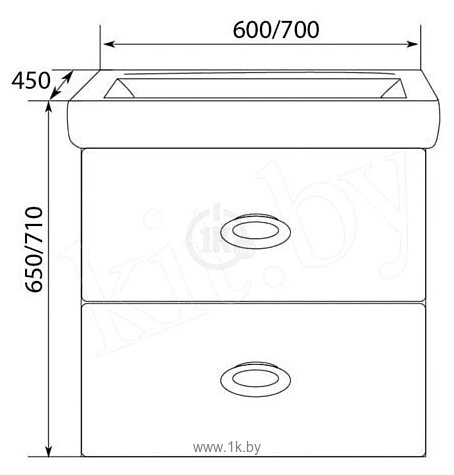 Фотографии MarkaOne Тумба Arrondi 65 У69563 под умывальник Q70 (белый)