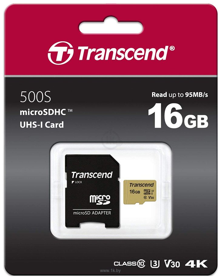 Фотографии Transcend microSDHC 500S 16GB + адаптер