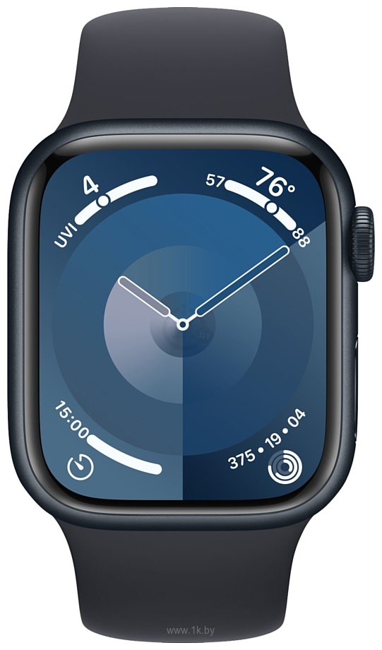 Фотографии Apple Watch Series 9 41 мм (алюминиевый корпус, полуночный/полуночный, спортивный силиконовый ремешок M/L)