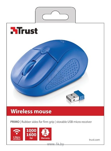 Фотографии Trust Primo Wireless Mouse Blue USB
