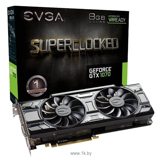 Фотографии EVGA GeForce GTX 1070 1594Mhz PCI-E 3.0 8192Mb 8008Mhz 256 bit DVI HDMI HDCP SC Gaming Black Edition