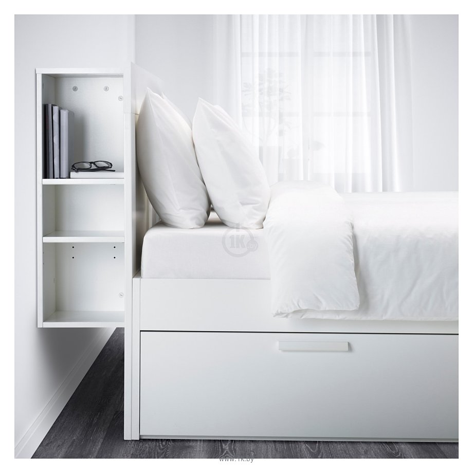 Фотографии Ikea Бримнэс 200x140 (4 ящика, белый, без основания) 692.107.22