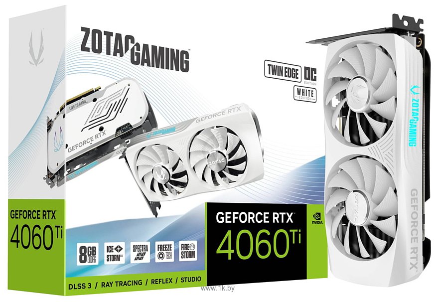 Фотографии ZOTAC GeForce RTX 4060 Ti 8GB Twin Edge OC White Edition (ZT-D40610Q-10M)