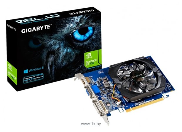 Фотографии GIGABYTE GeForce GT 730 902Mhz PCI-E 2.0 1024Mb 1800Mhz 64 bit DVI HDMI HDCP