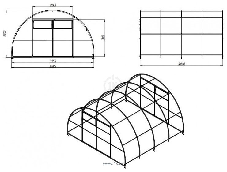 Фотографии ComfortProm 40x20/0.67 8x4 м (двухстворчатая, 6 мм поликарбонат)