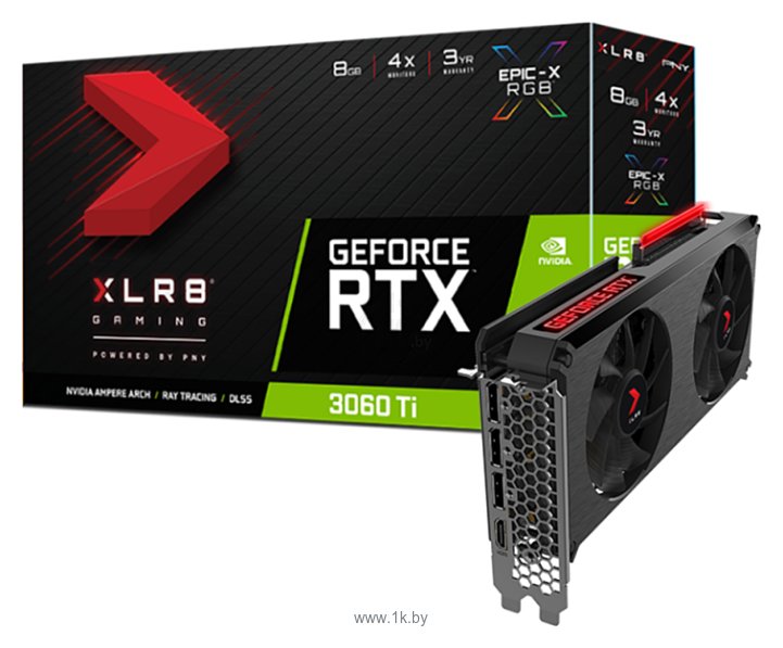 Фотографии PNY GeForce RTX 3060 Ti XLR8 Gaming REVEL EPIC-X RGB Edition 8GB (VCG3060T8DFXPPB)
