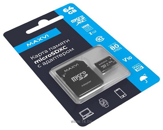 Фотографии Maxvi microSDHC 64GB Class 10 UHS-I (1) MSD64GBC10V10