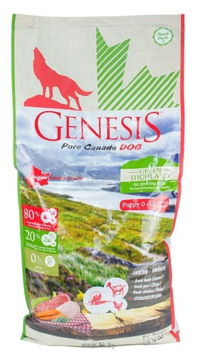 Фотографии Genesis Green Highland Puppy с курицей, козой и ягненком (11.79 кг)