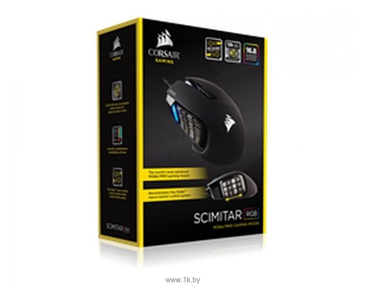 Фотографии Corsair Scimitar PRO RGB Gaming Mouse Yellow-black USB