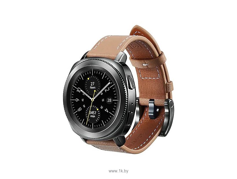 Фотографии Samsung Classic Leather для Galaxy Watch 42mm/Gear Sport (бежевый)