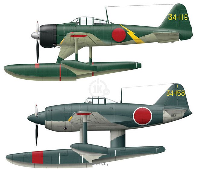Фотографии Hasegawa Истребитель A6M2-N Type 2 Figher Seaplane N1K1 Kyofu (2 kits)