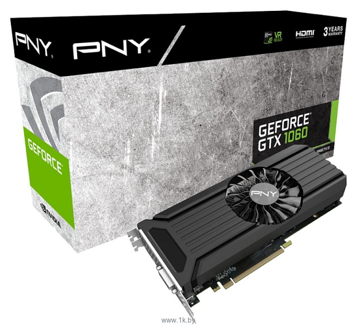 Фотографии PNY GeForce GTX 1060 1506Mhz PCI-E 3.0 3072Mb 8000Mhz 192 bit DVI HDMI HDCP