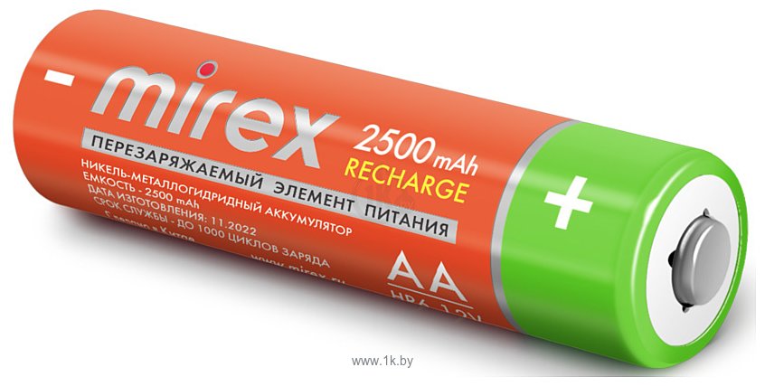 Фотографии Mirex HR6 AA 2500mAh 4 шт. (HR6-25-E4)