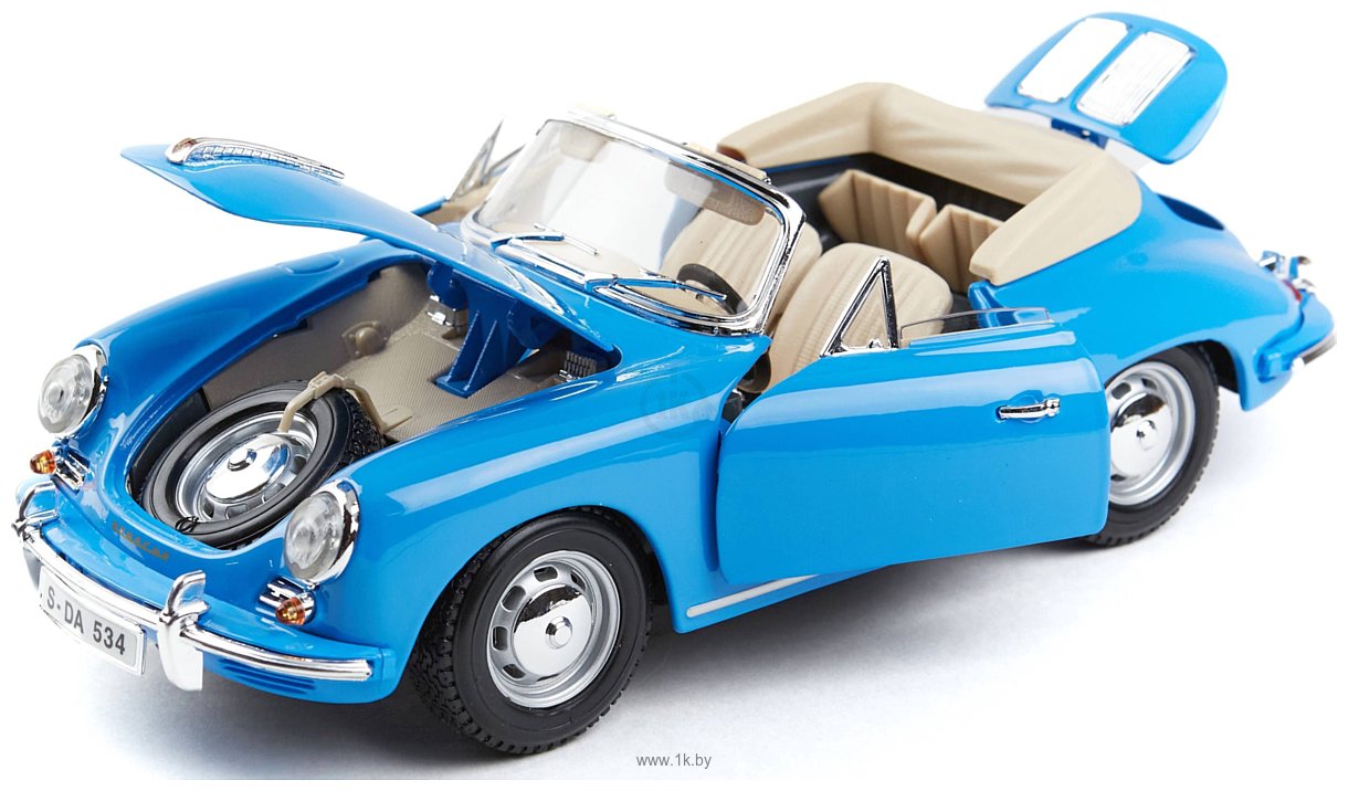 Фотографии Bburago Porsche 356B Cabriolet 1961 18-12025 (синий)