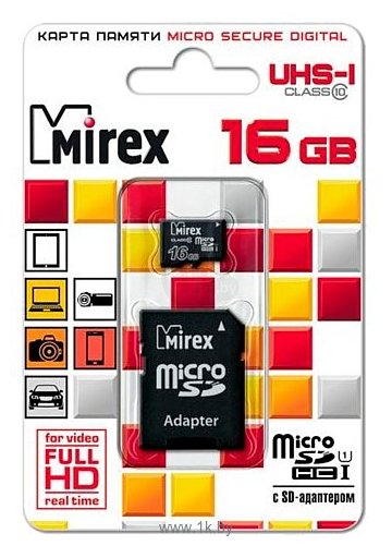 Фотографии Mirex microSDHC Class 10 UHS-I U1 16GB + SD adapter