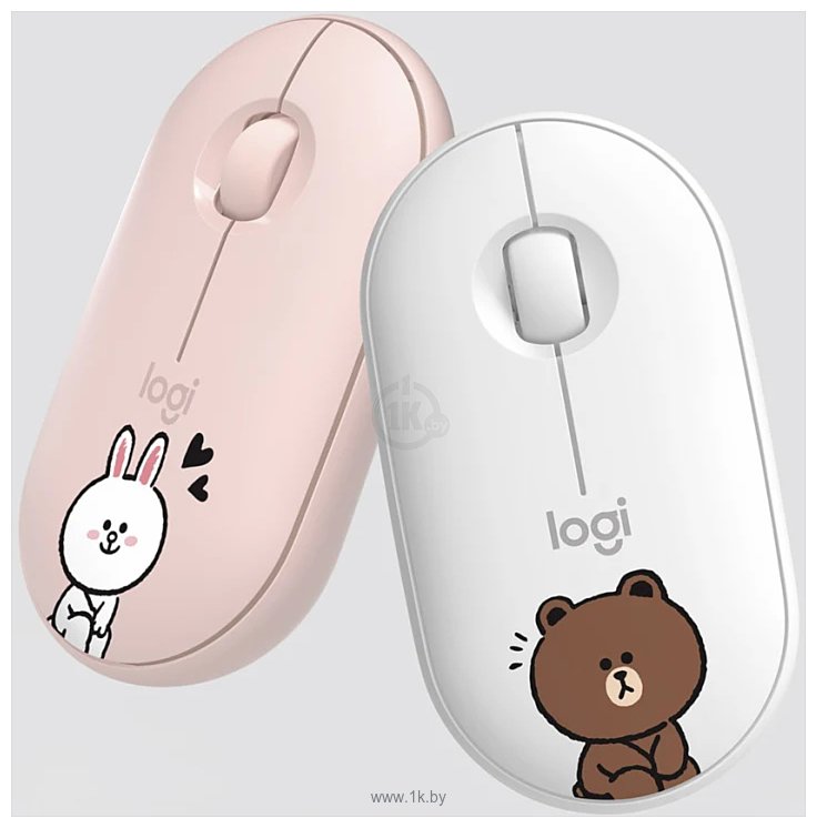 Фотографии Logitech M350 Pebble Line Friends Brown white