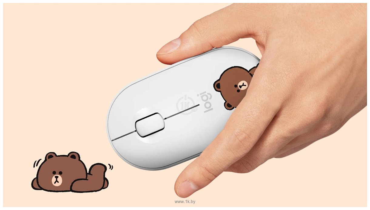 Фотографии Logitech M350 Pebble Line Friends Brown white