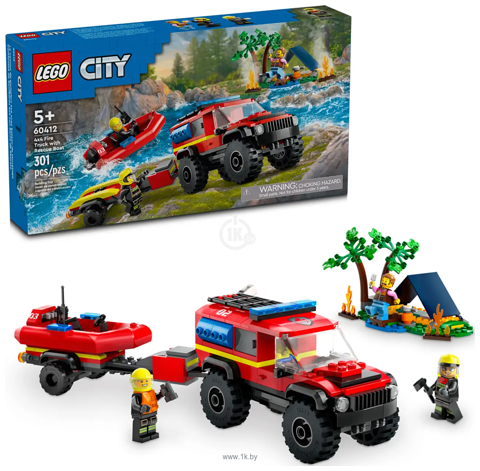 Фотографии LEGO City 60412 Пожарная машина 4х4 со спасательным катером