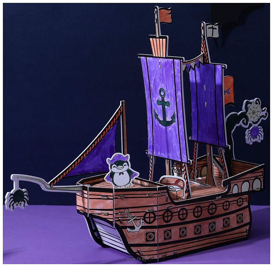 Фотографии Miniso Пиратский корабль 8550 (с 5 цветными маркерами)