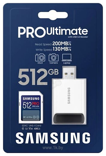 Фотографии Samsung PRO Ultimate SDXC 512GB (с кардридером)