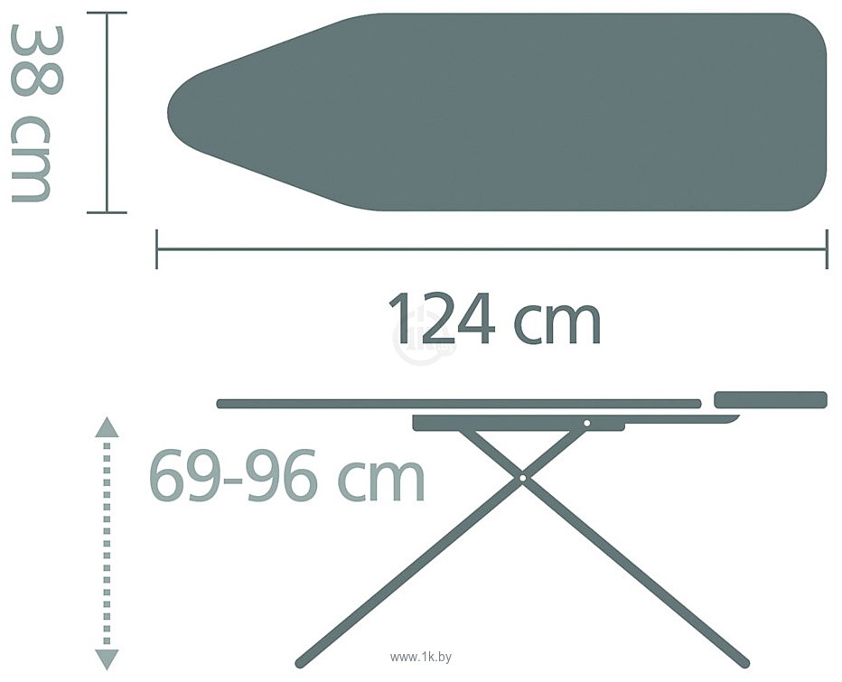 Фотографии Brabantia B 124x38 см 134265 (голубой деним/каркас черный)