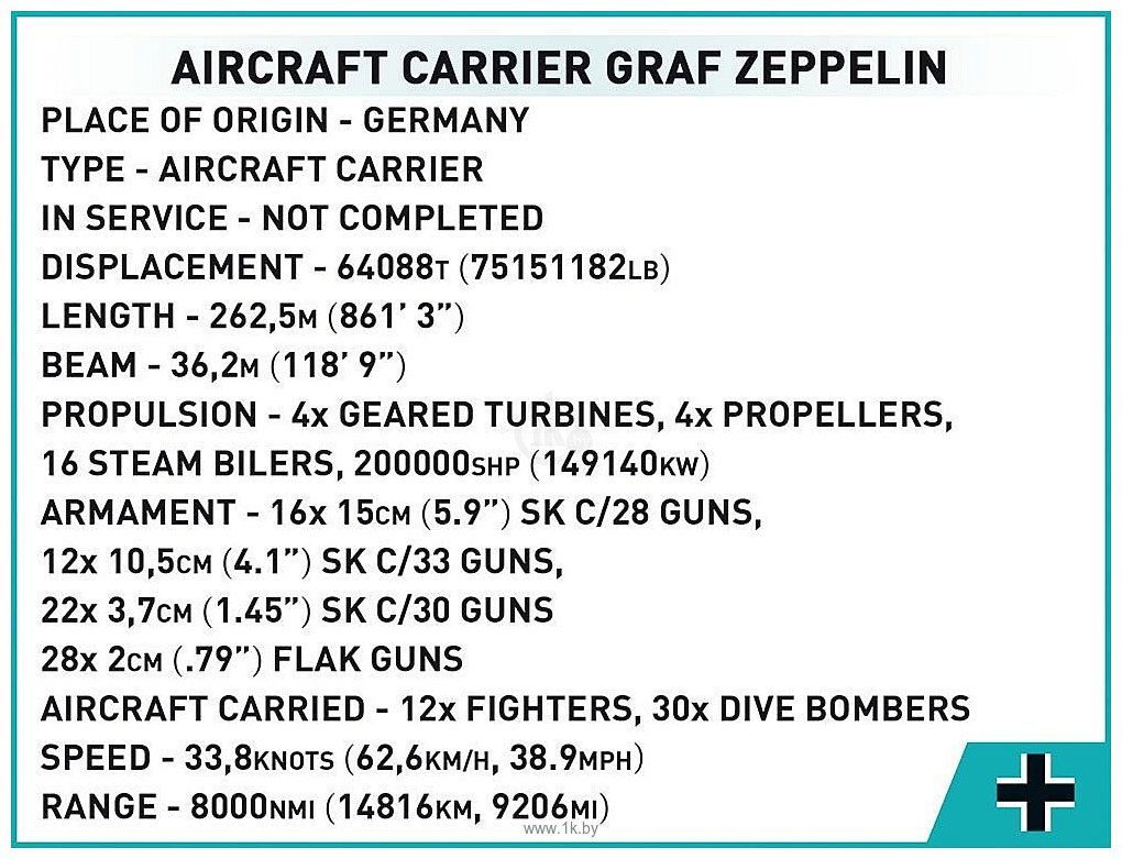 Фотографии Cobi World War II 4826 Aircraft Carrier Graf Zeppelin