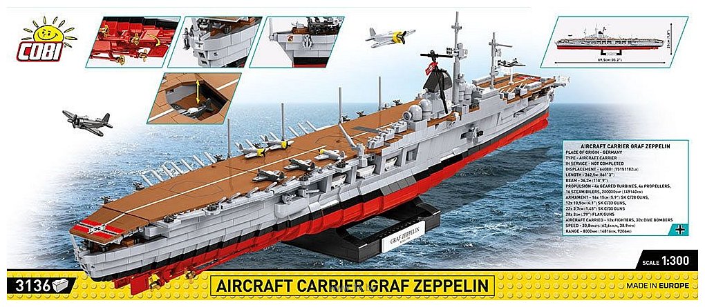 Фотографии Cobi World War II 4826 Aircraft Carrier Graf Zeppelin