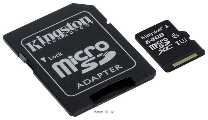 Фотографии Kingston Canvas Select microSDXC Class 10 UHS-I U1 64GB + SD adapter (SDCS/64GB)