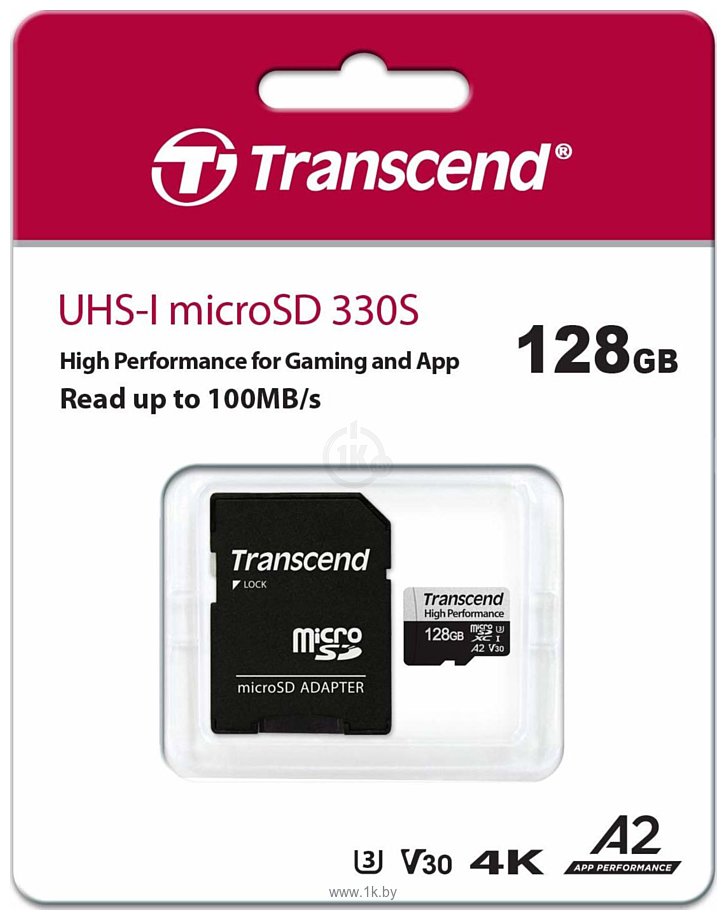 Фотографии Transcend microSDXC 330S Class 10 U3 A1 V30 128GB + SD adapter