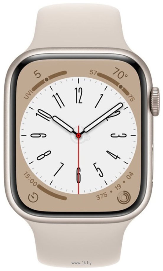 Фотографии Apple Watch Series 8 41 мм (алюминиевый корпус, спортивные силиконовые ремешки S/M + M/L)