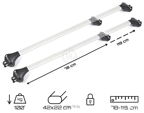 Фотографии Modula Oval Bar System MOCSOB0AL009 (алюминиевый)