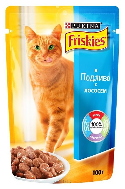 Фотографии Friskies (0.1 кг) 1 шт. Для взрослых кошек с лососем в подливе