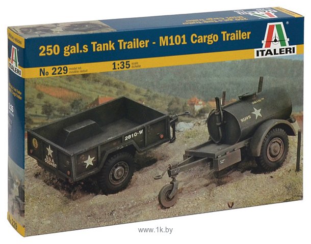Фотографии Italeri 229 250 Gal.S Tank Trailer M101 Cargo Trailer