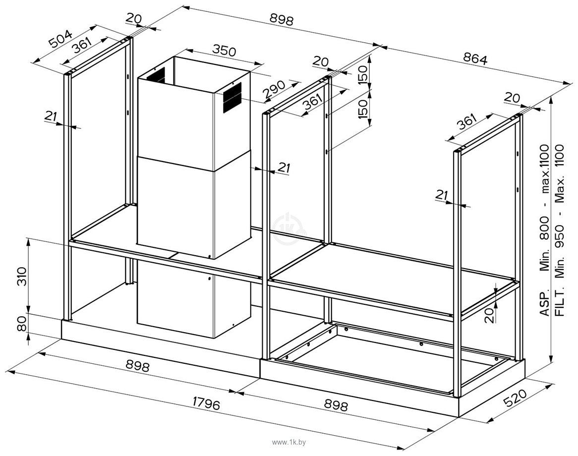 Фотографии Faber T-Shelf EV8 Titanium Matt A180 325.0617.018