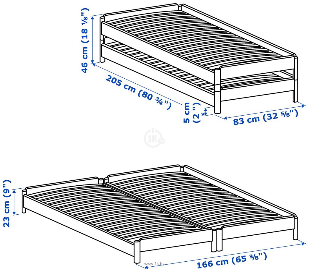 Фотографии Ikea Утокер 200x80 (штабелируемая, сосна) 703.604.90